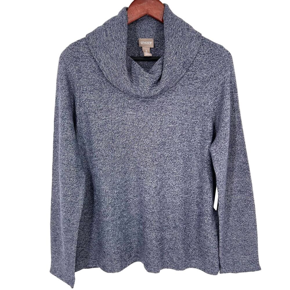 NEW NWT Chicos Sz XL 3 CASHMERE BLEND Cowl Neck Sweater Shirt Top Winter Cozy